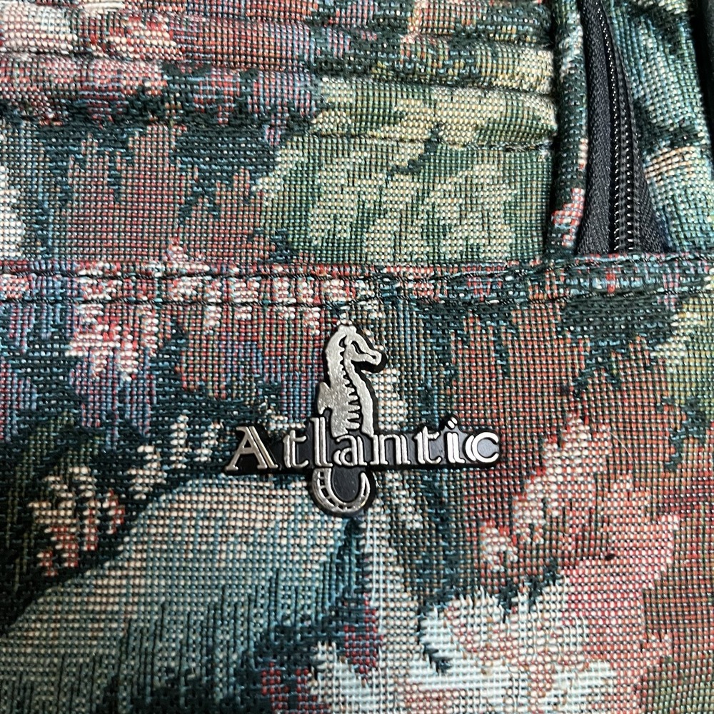 Vintage Atlantic Luggage Bag Floral Green Tapestry Carry-On 14" L X 10" T X 7" W - Picture 2 of 10